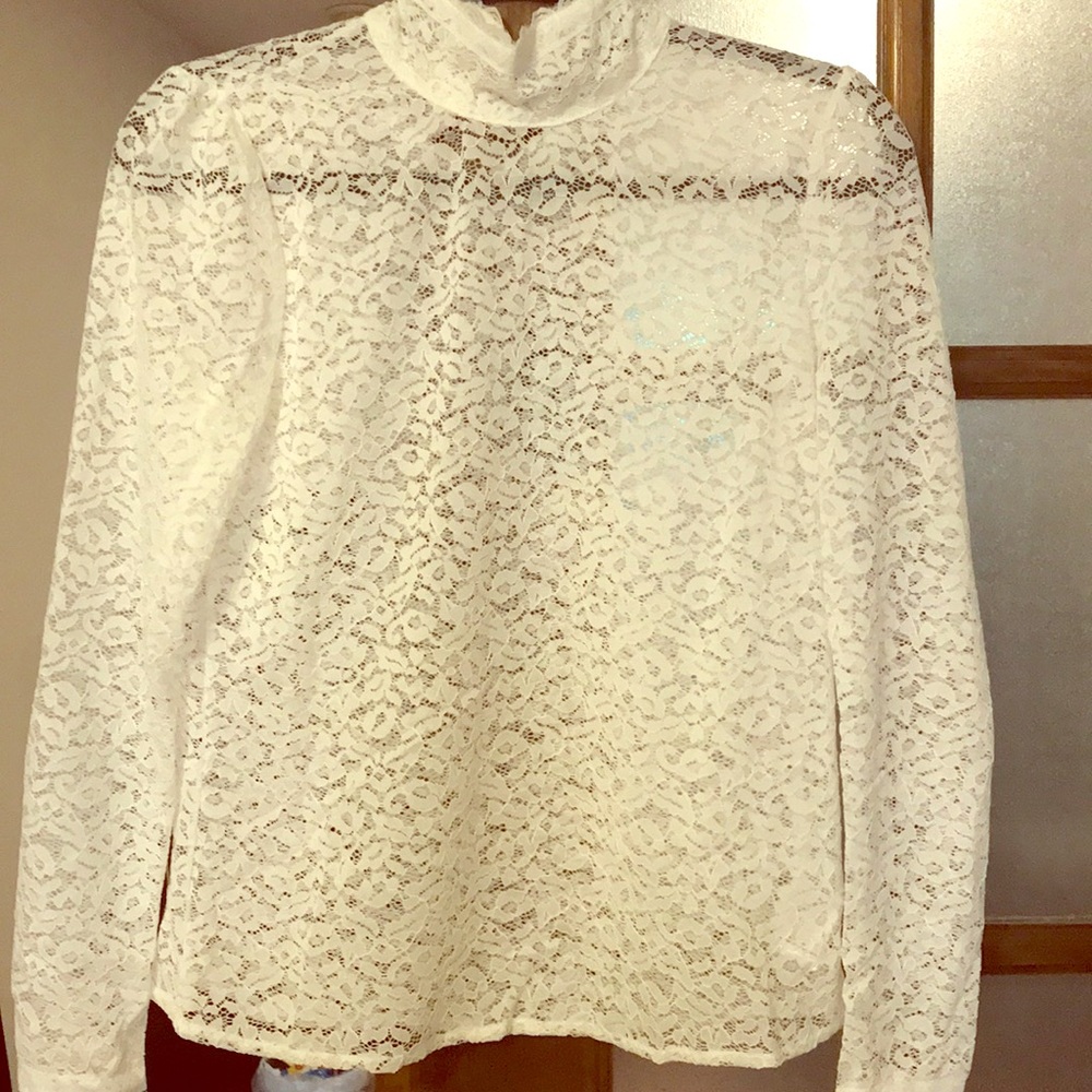 ASOS White lace turtleneck